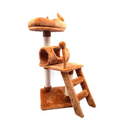 Giraffe Shape Luxury Cat Tree Tower Scratching Post Ladder Condo Pet Furniture Play House Cat Activity Tower