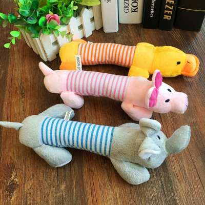 Popular Pet Dog Cat Funny Fleece Elephant Duck Pig Plush Toys Durability Plush Dog Toys Squeak Chew Sound Toy