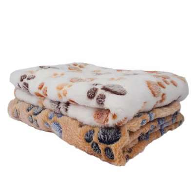 Pets Bed Mat Soft Warm Fleece Paw Print Pet Puppy Dog Blanket Bed Mat Cushion Cover Towel dog blanket luxury